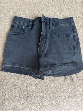 High-Rise Black Denim Cutoff Shorts - Women